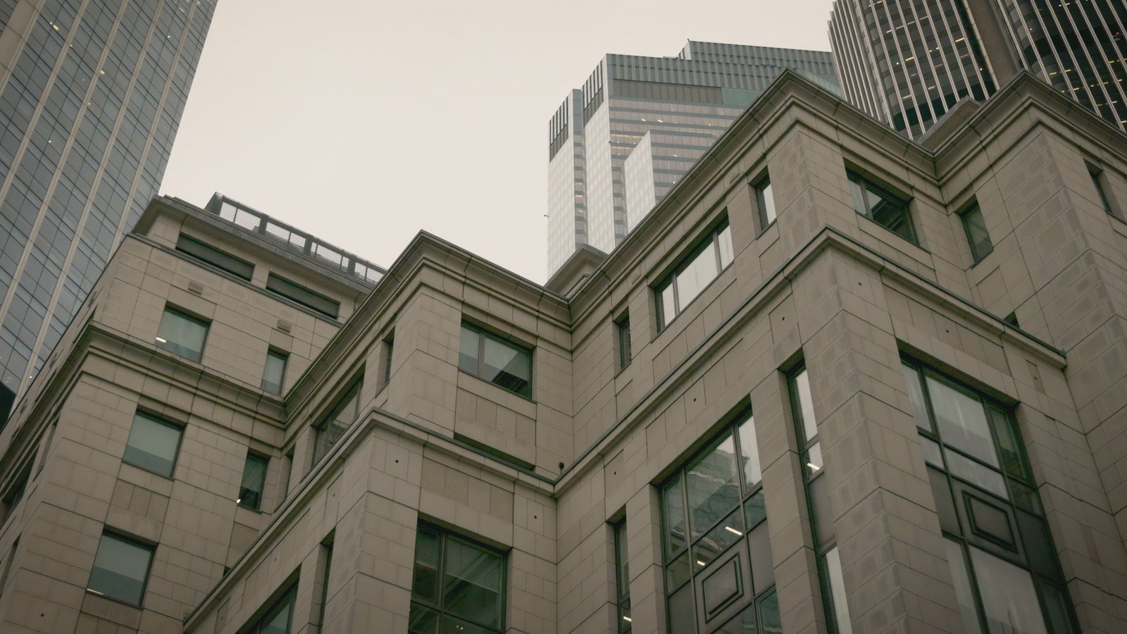 Looking up at an office tower